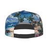 Cute Palm Trees Sunset Baseball Cap Mesh Trucker Hats for Men Women Adjustable Outdoor Hawaiian Snapback Sun Hat view 4