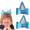Dog Ears Hair Bows Clips Glitter Headwear Cosplay Costume Accessories for Kids Adults Girls, Halloween Birthday Party Supplies Gift for Bluey Bingo view 1