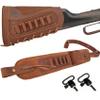 1 Set of Gun Buttstock Shell Holder with Matched Color Sling for Lefty or Righty Hunter (Brown(.308 .30-06 .45-70), Righty Hunter) view 1