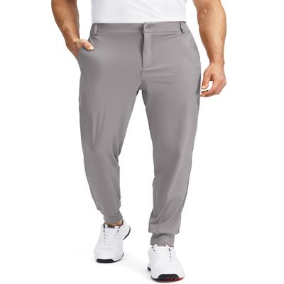 Soothfeel Men's Golf Joggers Pants with 5 Pockets Slim Fit Stretch Sweatpants Running Travel Dress Work Pants for Men(Light Grey, XS