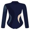 Freebily Womens Sheer Mesh Long Sleeve Bodysuit Sequined Mock Neck Tassel Leotards Dancewear Navy Blue A X-Large view 4