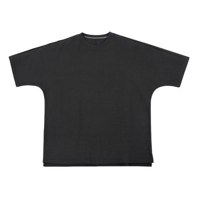 Men's Crew Neck Drop Shoulder Tee Top Loose Fit Athletic T-Shirts Solid Color Short Sleeves (Grey,US Size M Asia L)