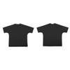 Men's Crew Neck Drop Shoulder Tee Top Loose Fit Athletic T-Shirts Solid Color Short Sleeves (Black,US Size XL Asia XXL) view 2