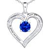 OR OLD RUBIN Heart Necklace for Women, 18K Gold Over 925 Sterling Silver Necklace for Women with a Gemstone Birthstone, Sterling Silver, Cubic Zirconia 42+8cm view 1