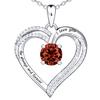 OR OLD RUBIN Heart Necklace for Women, 18K Gold Over 925 Sterling Silver Necklace for Women with a Gemstone Birthstone, Sterling Silver, Cubic Zirconia 42+8cm view 1