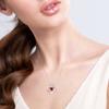 OR OLD RUBIN Heart Necklace for Women, 18K Gold Over 925 Sterling Silver Necklace for Women with a Gemstone Birthstone, Sterling Silver, Cubic Zirconia 42+8cm view 2