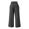 XUNRYAN Women's Cotton Linen Wide Leg Pants Summer Casual High Waisted Boho Palazzo Pants Baggy Lounge Trousers w Pockets view 3