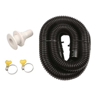 Bilge Pump Installation Kit Bilge Pump Hose 1-1/8-Inch Dia Plumbing Kit Replacement for 6 FT Premium Quality Kink-free Flexible PVC Hose Includes 2 Hose Clamps and Thru-Hull Fitting