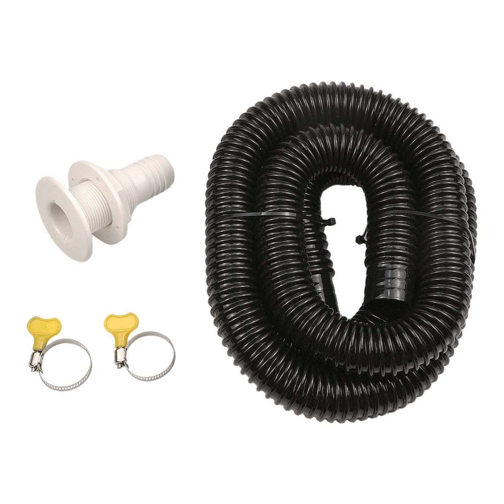 Bilge Pump Installation Kit Bilge Pump Hose 1-1/8-Inch Dia Plumbing Kit Replacement for 6 FT Premium Quality Kink-free Flexible PVC Hose Includes 2 Hose Clamps and Thru-Hull Fitting