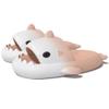 Cute Gradation Shark Slippers Beach Shoes 4CM Thick Soft Sole Summer Shark Slides for Women and Men EVA Non-Slip Bathroom Slippers Sandals indoor and Outdoor (White+Pink, us_footwear_size_system, adult, men, numeric_range, medium, numeric_8_point_5,  view 1