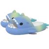 Cute Gradation Shark Slippers Beach Shoes 4CM Thick Soft Sole Summer Shark Slides for Women and Men EVA Non-Slip Bathroom Slippers Sandals indoor and Outdoor (Blue+Yellow+Green, us_footwear_size_system, adult, men, numeric_range, medium, numeric_4, n view 1