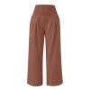 XUNRYAN Women's Cotton Linen Wide Leg Pants Summer Casual High Waisted Boho Palazzo Pants Baggy Lounge Trousers w Pockets view 3
