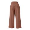 XUNRYAN Women's Cotton Linen Wide Leg Pants Summer Casual High Waisted Boho Palazzo Pants Baggy Lounge Trousers w Pockets view 4