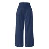 XUNRYAN Women's Cotton Linen Wide Leg Pants Summer Casual High Waisted Boho Palazzo Pants Baggy Lounge Trousers w Pockets view 3