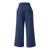 XUNRYAN Women's Cotton Linen Wide Leg Pants Summer Casual High Waisted Boho Palazzo Pants Baggy Lounge Trousers w Pockets view 4