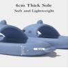 kaitesi Cute Gradation Shark Slippers Beach Shoes 4CM Thick Soft Sole Summer Shark Slides for Women and Men EVA Non-Slip Bathroom Slippers Sandals indoor and Outdoor, Mint Green, 10.5-11.5 view 2