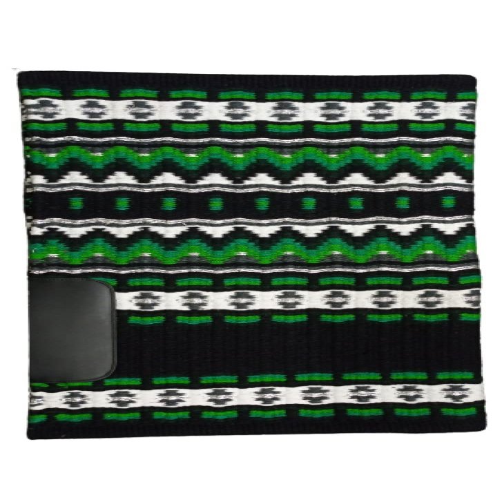 Angel Sales Western Classic Wool Saddle Blanket Show Pad for Horse Ridding (Green & Black); Size: 34 * 40 Inch - TSKEP_002