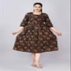 Jikonet Women's Maternity Black Dress Kurti for Pregnancy with Breastfeeding - Long Sleeve Floral Maxi Maternity Dress for Casual & Outdoor Outfits view 2