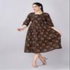 Jikonet Women's Maternity Black Dress Kurti for Pregnancy with Breastfeeding - Long Sleeve Floral Maxi Maternity Dress for Casual & Outdoor Outfits view 3