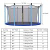 Giantex Trampoline Safety Net w/Adjustable Straps, 8 10 12 14 15 16Ft Weather-Resistant Replacement Enclosure Net with Double-Headed Zipper, Protection Buckle, Poles Not Included (15FT 10 Poles) view 4