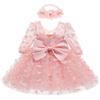 Baby Girl Dress - Dress for Baby Girl, Baby Girl Sequins Bowknot Butterfly Dress Infant Toddler Tutu Flower Girls Wedding Birthday Party Dresses Pink - Bow 6 Months view 1