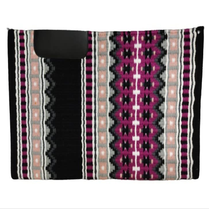 Angel Sales Western Classic Wool Saddle Blanket Show Pad for Horse Ridding (Purple & Grey); Size: 34 * 36 Inch - TSKEXM_007