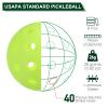 PATIKIL Outdoor Pickleball Balls, 40 Holes Pickleball 6 Pack Glow at Night Pickleball for Amateurs Indoor and Outdoor Sport, Luminous Green view 2
