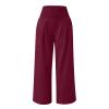 XUNRYAN Women's Cotton Linen Wide Leg Pants Summer Casual High Waisted Boho Palazzo Pants Baggy Lounge Trousers w Pockets view 3