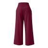 XUNRYAN Women's Cotton Linen Wide Leg Pants Summer Casual High Waisted Boho Palazzo Pants Baggy Lounge Trousers w Pockets view 4