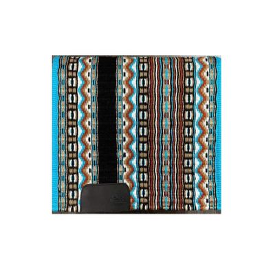 Angel Sales Western Classic Wool Saddle Blanket Show Pad for Horse Ridding (Sky Blue & Light Brown); Size: 34 * 42 Inch - TSKEXM_014