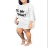 ALLUMK Women Fashion T Shirt Dresses Bling Sequins O Neck Casual Loose Mini Blouses Dresses White S view 2