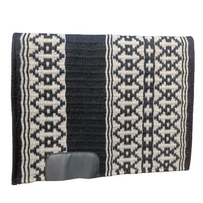 Angel Sales Western Classic Wool Saddle Blanket Show Pad for Horse Ridding (Grey & White); Size: 34 * 38 Inch - TSKEP_010