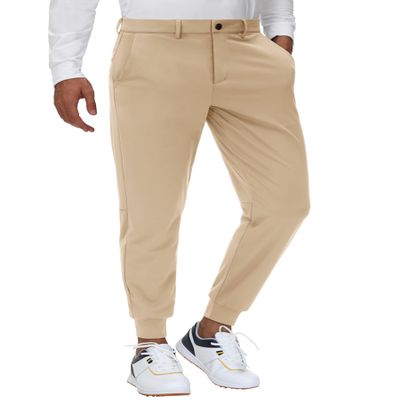 JWM Men's Stretch Golf Joggers Pants with Belt Loops - 29" Slim Fit Tapered Casual Business Travel Dress Work Sweatpants