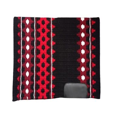 Angel Sales Western Classic Wool Saddle Blanket Show Pad for Horse Ridding (Red & Dark Brown); Size: 34 * 36 Inch - TSKEP_001