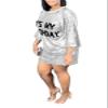 ALLUMK Womens Summer Sparkle Glitter Sequins Sexy Hip Hop Jazz Dancing T-Shirt Dress Plus Size Mini Dress Silver XXL view 2