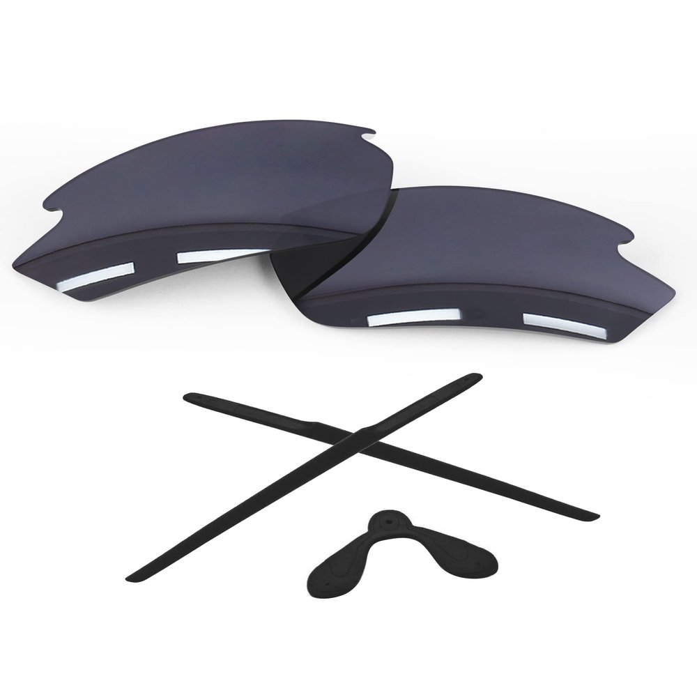 Forobb 1.6MM Polarized Replacement Lenses & Rubber Kits Compatible with Rudy Project Rydon Sunglasses - Black Iridium - Polycarbonate Polarized