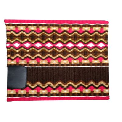 Angel Sales Western Classic Wool Saddle Blanket Show Pad for Horse Ridding (Brown & Red); Size: 34 * 36 Inch - TSKEP_011