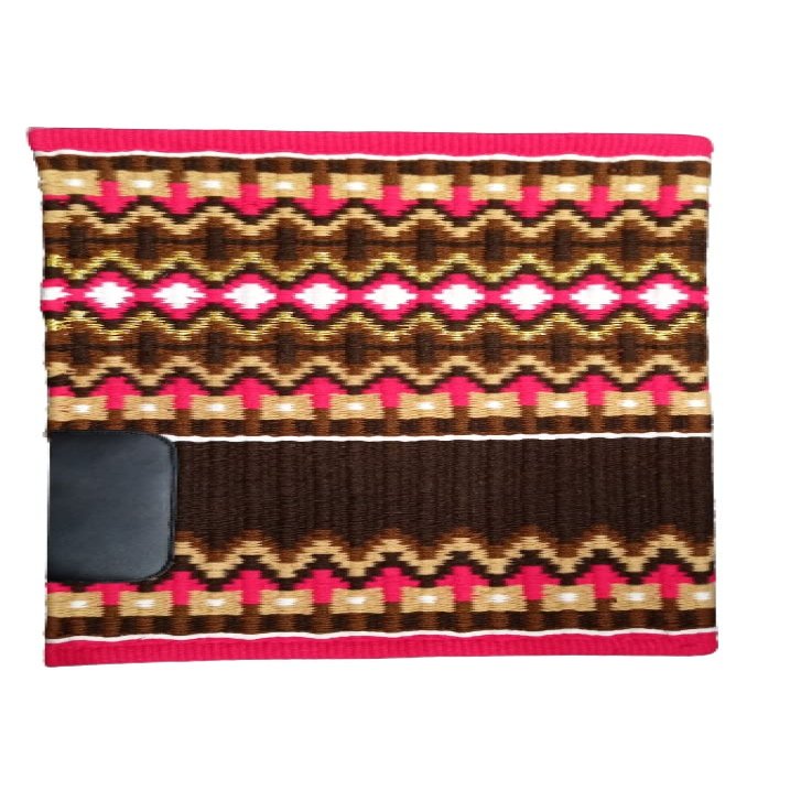 Angel Sales Western Classic Wool Saddle Blanket Show Pad for Horse Ridding (Brown & Red); Size: 34 * 36 Inch - TSKEP_011