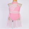 XUNZOO Kids Girls Lyrical Contemporary Dance Costume Dress Ballet Dance Dress Mesh Color Block Leotard Pink 16 Years view 3