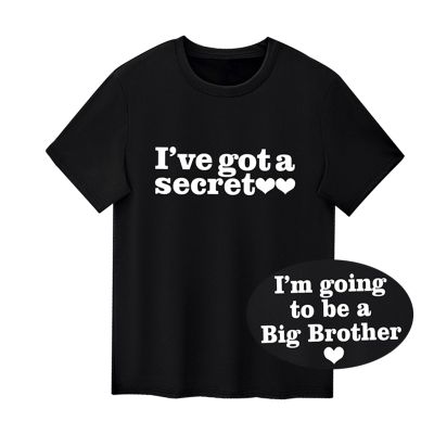 Big Brother T Shirts Tops Toddler Baby Boy Im Going to be a Big Brother Tees Outfit (I've got a Secret-Black, 3-4 Years)