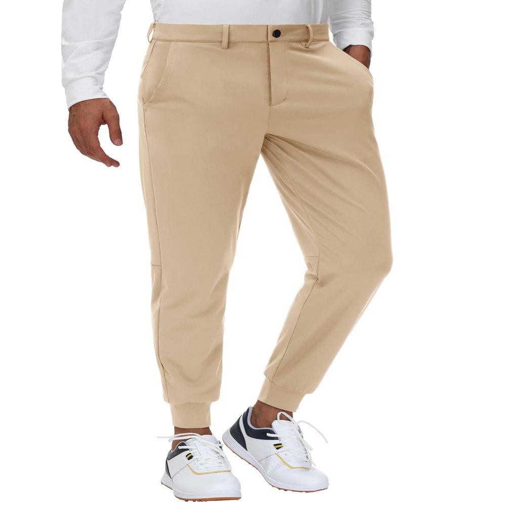 JWM Men's Stretch Golf Joggers Pants with Belt Loops - 29" Slim Fit Tapered Casual Business Travel Dress Work Sweatpants
