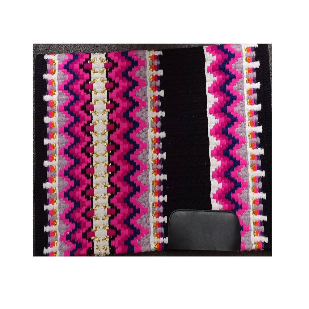 Angel Sales Western Classic Wool Saddle Blanket Show Pad for Horse Ridding (Pink & White); Size: 34 * 42 Inch - TSKEXM_001