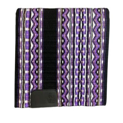Angel Sales Western Classic Wool Saddle Blanket Show Pad for Horse Ridding (Purple & White); Size: 34 * 36 Inch - TSKEXM_023
