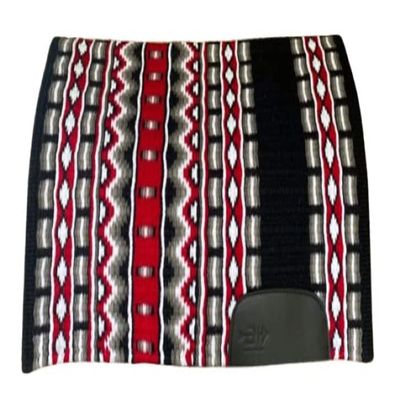 Angel Sales Western Classic Wool Saddle Blanket Show Pad for Horse Ridding (Grey & Red); Size: 34 * 40 Inch - TSKEXM_021