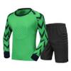Jugaoge Kids Boys Soccer Goalie's Jersey Set Youth Teens Goalkeeper Uniform Long Sleeve Padded Top Shorts Set Striped Green 14-16 Years view 1