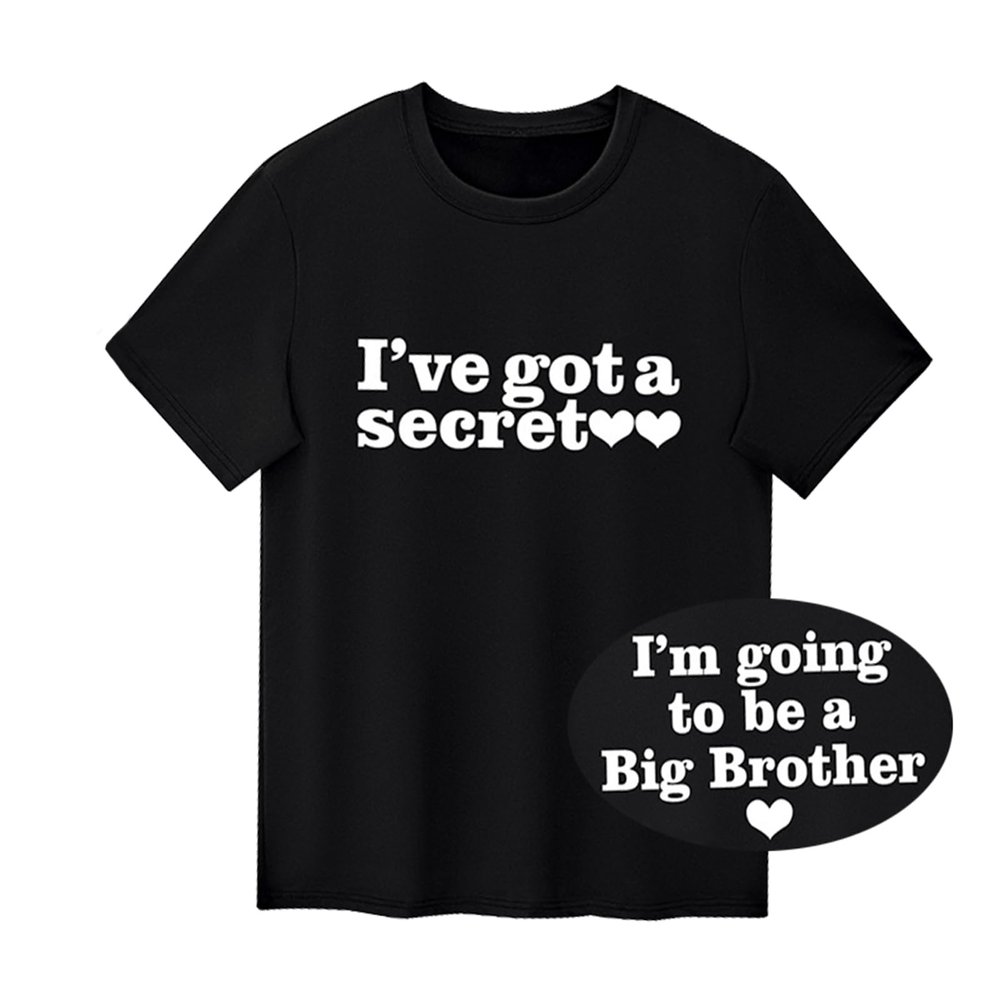 Big Brother T Shirts Tops Toddler Baby Boy Im Going to be a Big Brother Tees Outfit (I've got a Secret-Black, 18-24 Months)