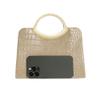 CHARMING TAILOR Small Dressy Handbag for Women Evening Bag Elegant Party Purse for Prom/Cocktail/Wedding (Croc Nude) view 4
