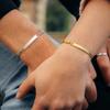 Gamtic Matching Bracelet for Couples - Silver & Gold PlatedStainless Steel Couple Bracelets Set, Personalized Promise ID Bracelet Gift to Her Him Husband Wife Boyfriend, Always & Forever view 2