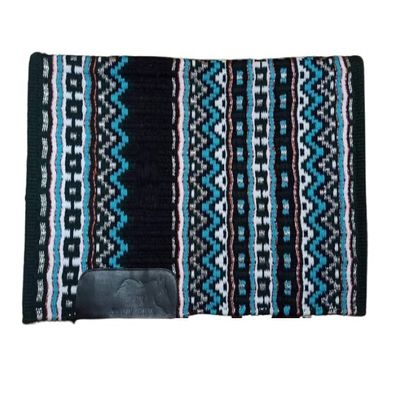 Angel Sales Western Classic Wool Saddle Blanket Show Pad for Horse Ridding (SKU Blue & Black); Size: 34 * 40 Inch - TSKEXM_011