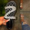 HINDOLA Women's Rhinestone Flat Sandals Slip-On Flip Flop Open Toe Travel Platform Shoes Casual Summer Beach Sandals Ladies Flip Flops view 2